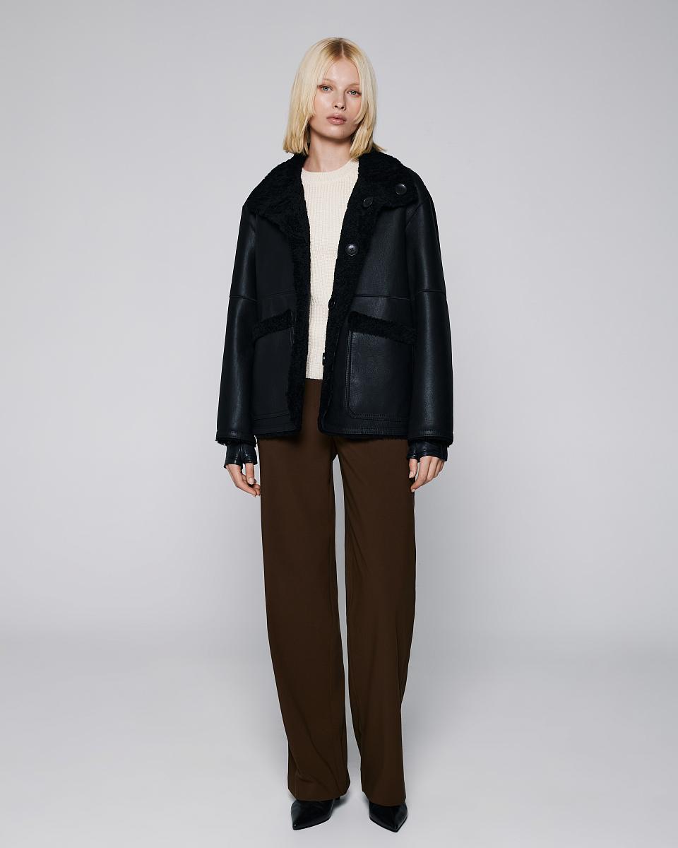 Шуба двусторонняя Oversize Чёрный - 5