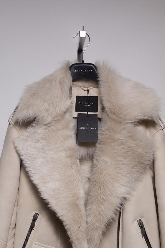 Дубленка удлинённая Oversize Ivory