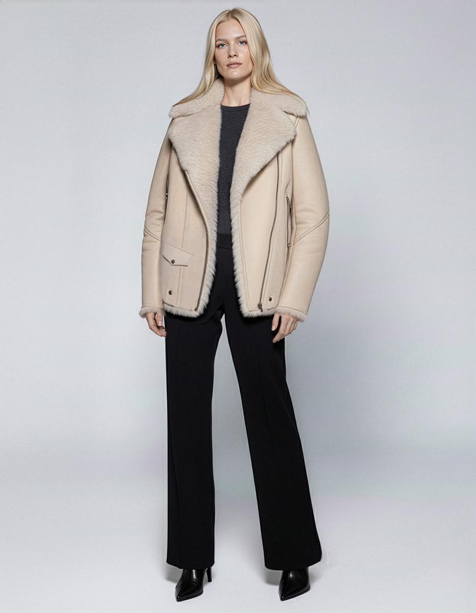 Дубленка удлинённая Oversize Ivory - 2