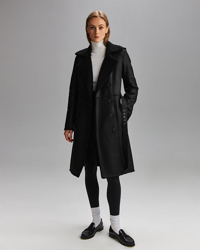 Дубленка -пальто Classic Черная