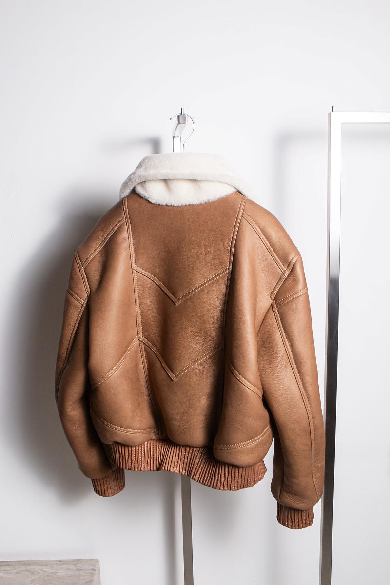 Дубленка Бомбер Какао - 1