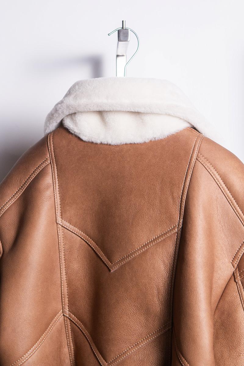 Дубленка Бомбер Какао - 6
