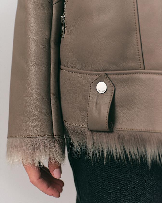 Дубленка удлинённая Oversize Корица