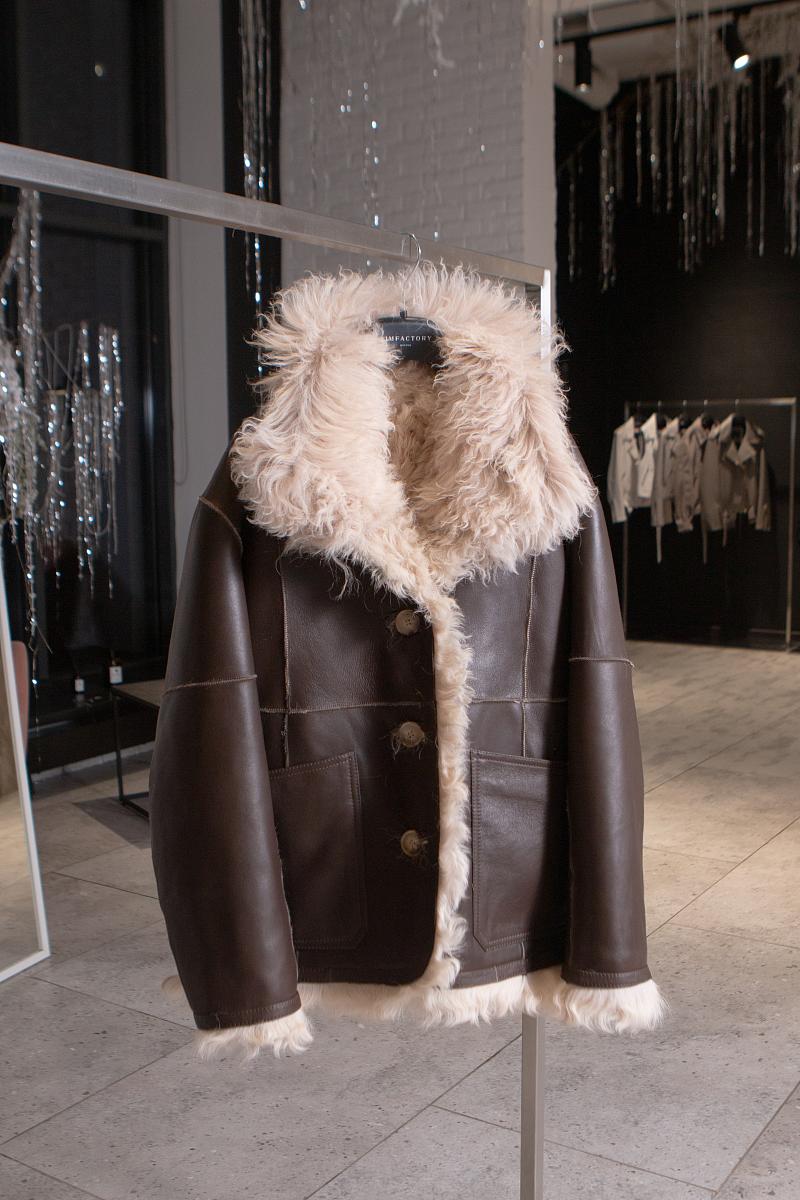 Шуба удлиненная двусторонняя Oversize Мокко - 3