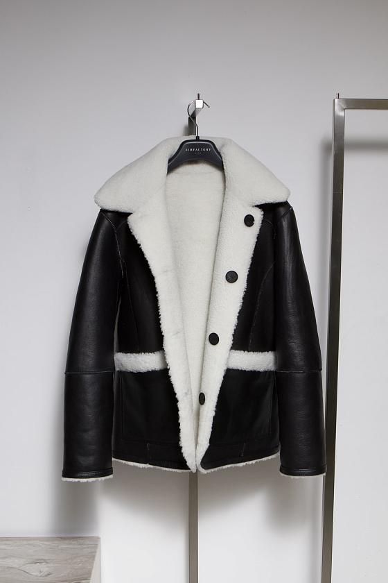 Шуба двусторонняя Oversize Черный с белым 