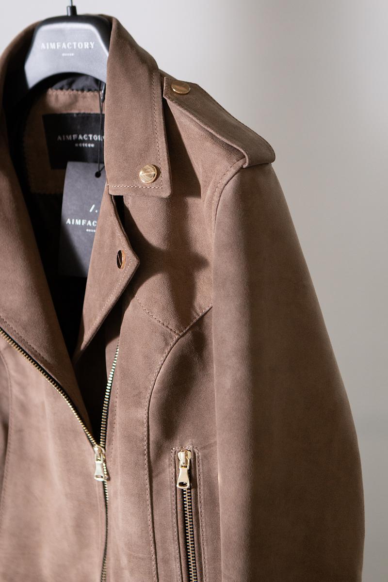 Косуха в замше Classic Бежевый графит - 2