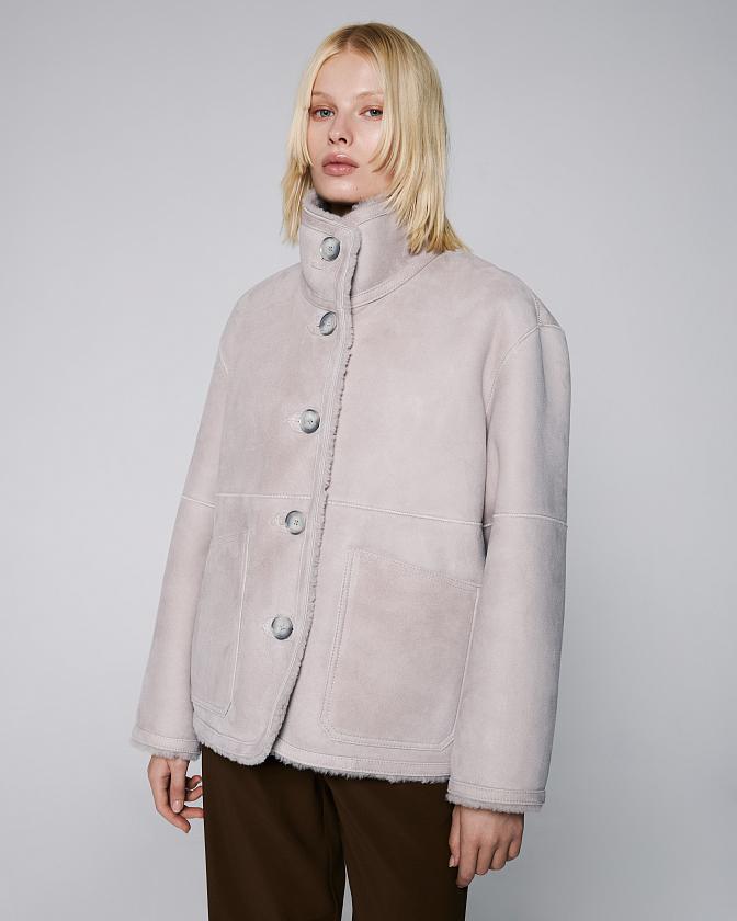 Шуба двусторонняя Oversize Опал