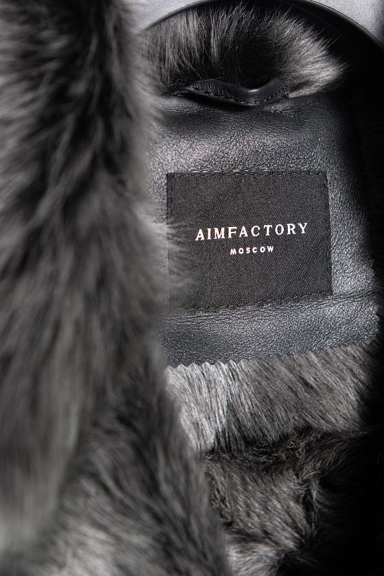 Дубленка удлинённая Oversize Чёрный Brisa