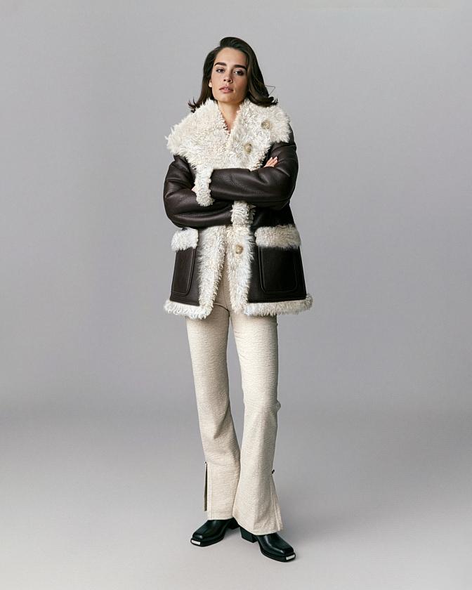 Дубленка двусторонняя Oversize Мокко