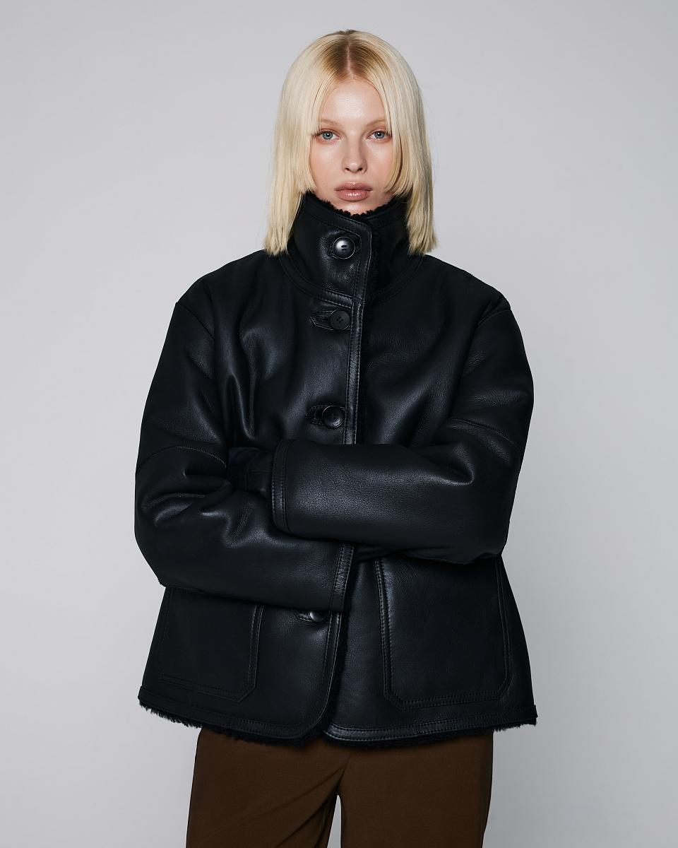 Шуба двусторонняя Oversize Чёрный - 2