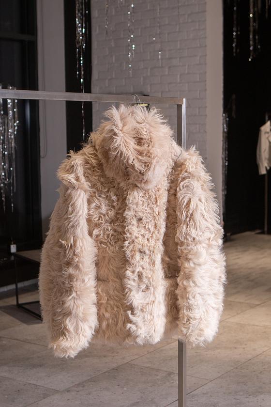 Шуба удлиненная двусторонняя Oversize Мокко