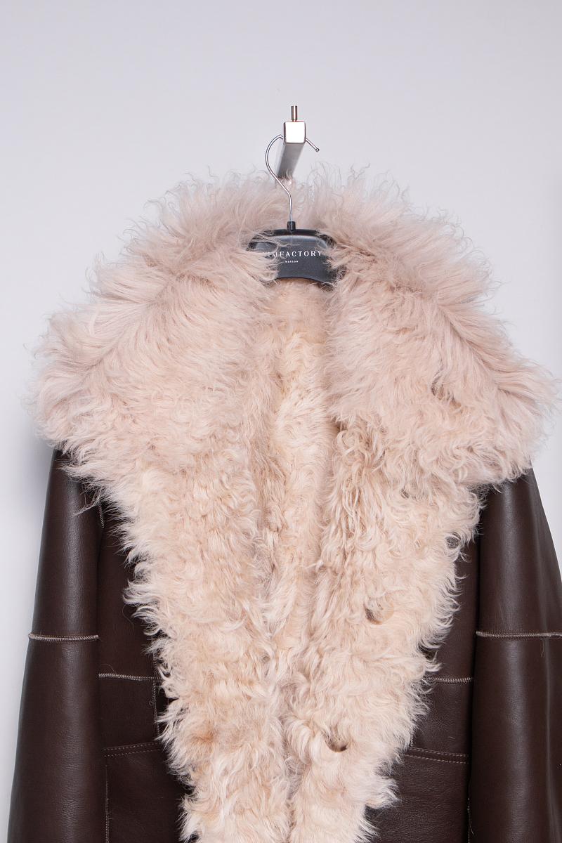 Шуба удлиненная двусторонняя Oversize Мокко - 1