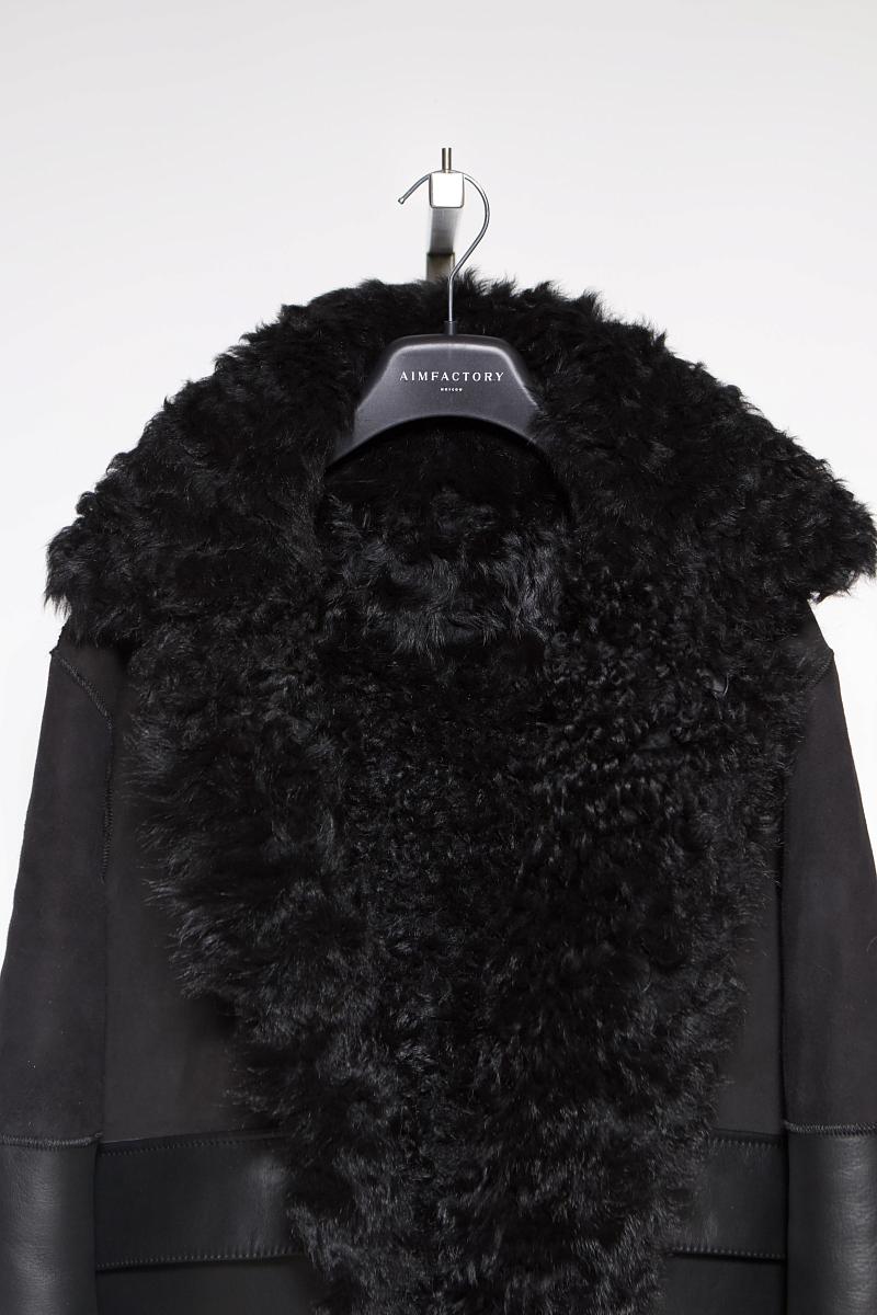 Шуба двусторонняя Oversize Черный - 7