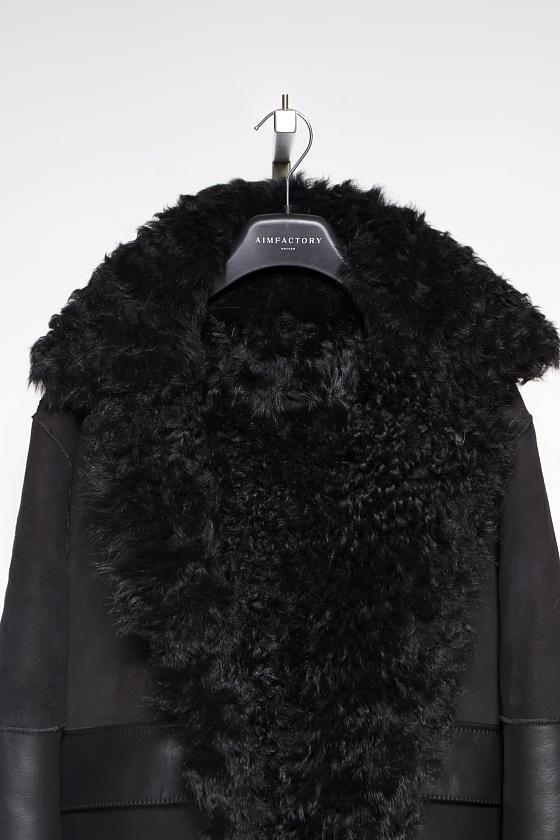 Шуба двусторонняя Oversize Черный