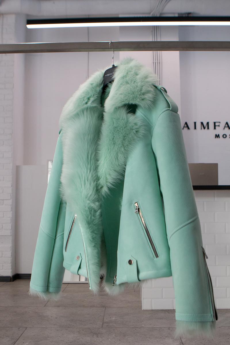 Дубленка Oversize Мятный - 2