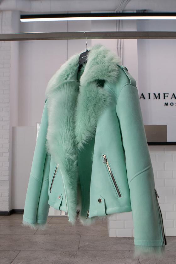 Дубленка Oversize Мятный