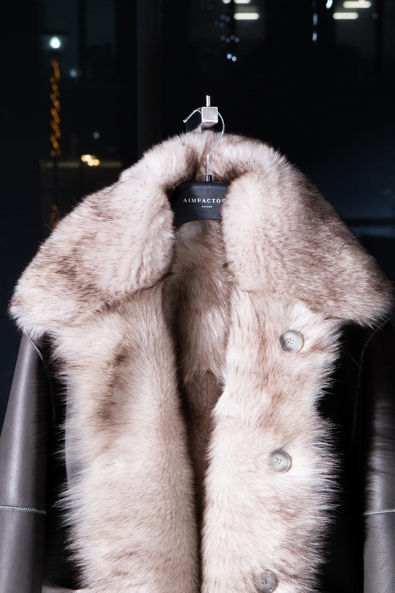 Шуба двусторонняя Oversize Melange - 1