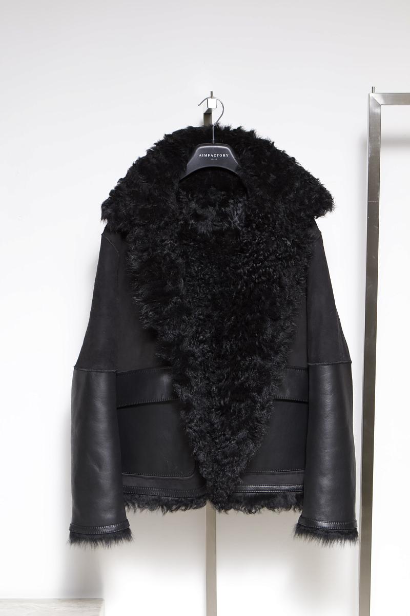 Шуба двусторонняя Oversize Черный - 8