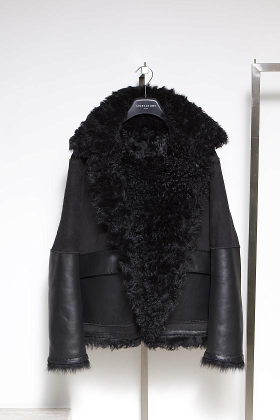 Шуба двусторонняя Oversize Черный