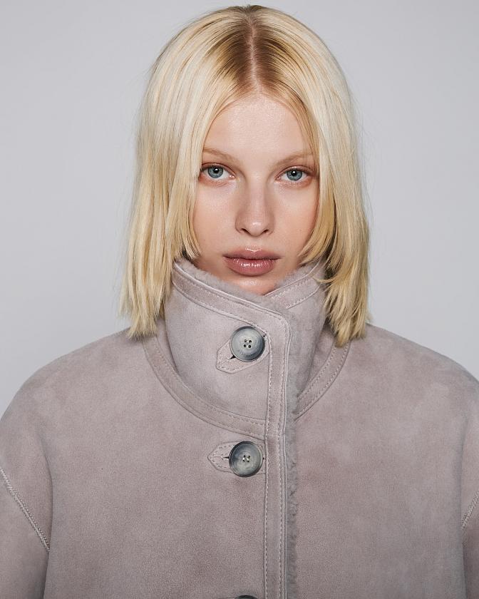 Шуба двусторонняя Oversize Опал