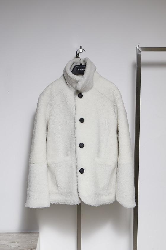 Шуба двусторонняя Oversize Черный с белым 