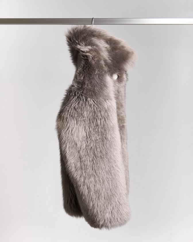 Шуба двусторонняя Oversize Тауп