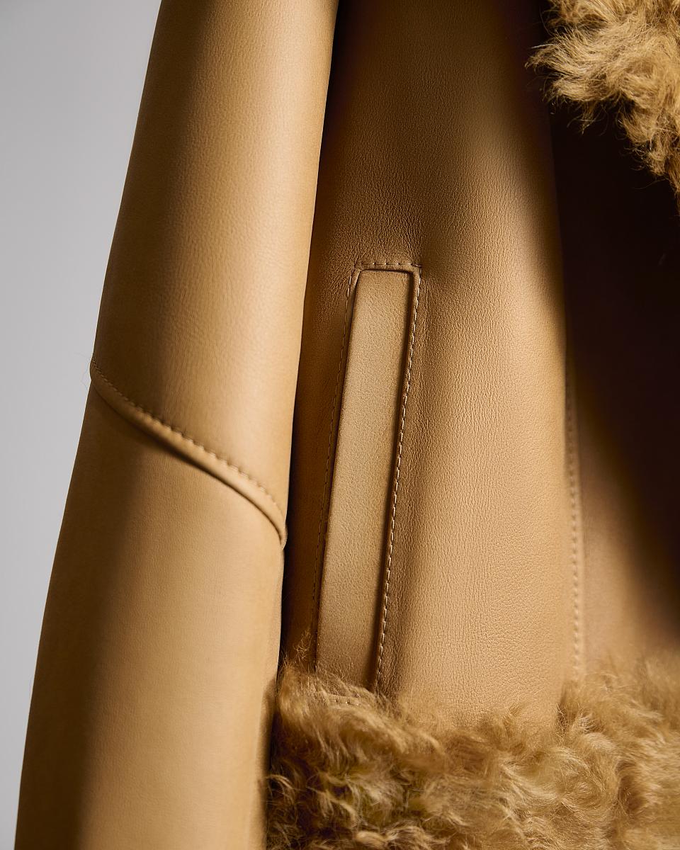 Дубленка Oversize Карамель - 6