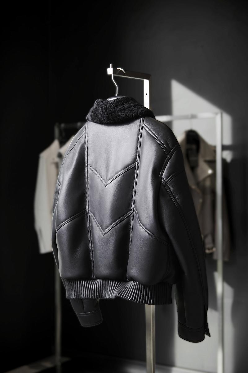 Дубленка бомбер Чёрный - 3