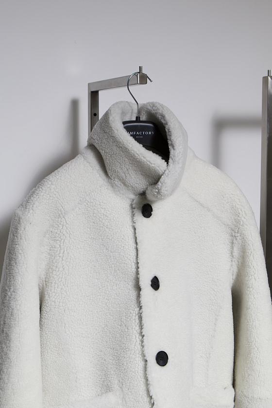 Шуба двусторонняя Oversize Черный с белым 