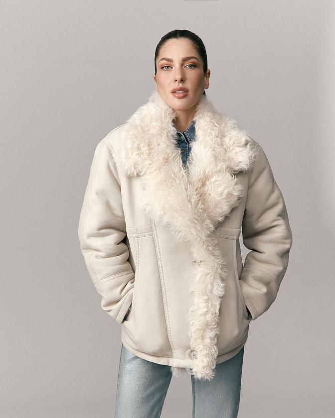 Дубленка Boho Топлёное молоко