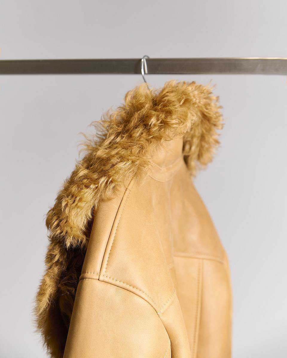 Дубленка Oversize Карамель - 4