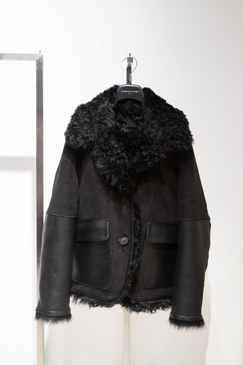 Шуба двусторонняя Oversize Черный - 4