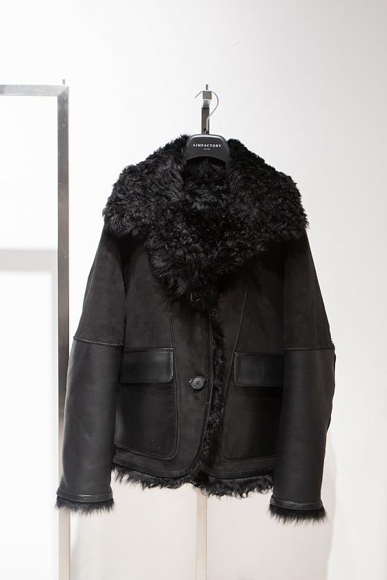 Шуба двусторонняя Oversize Черный