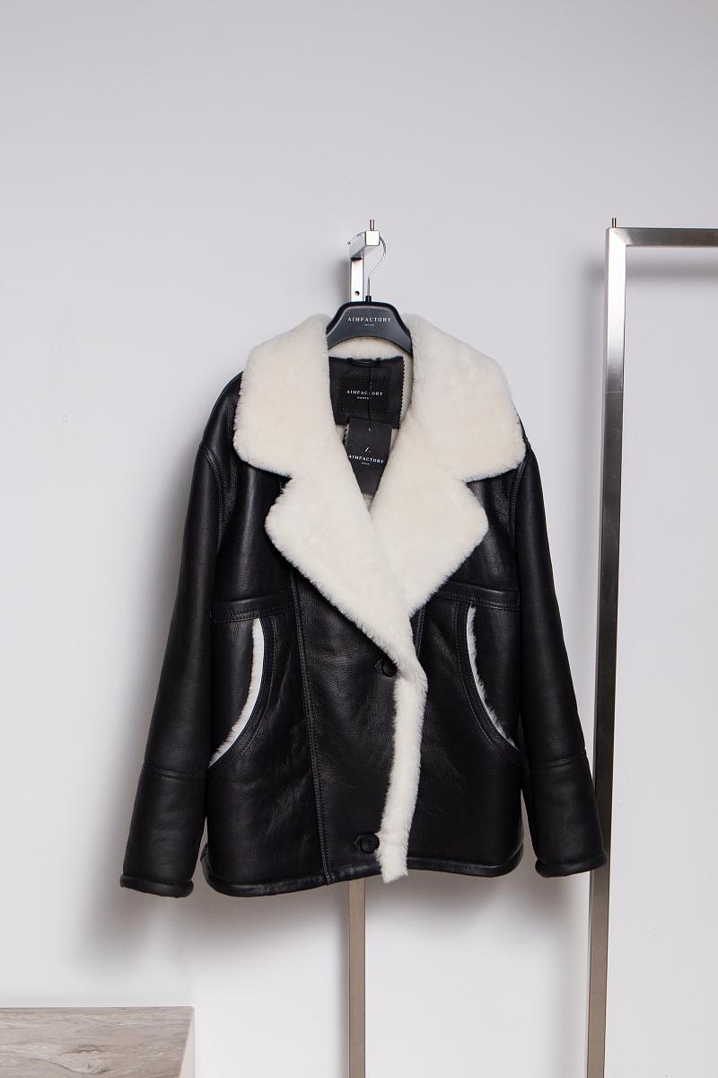 Дубленка Boho Чёрный с белым - 1