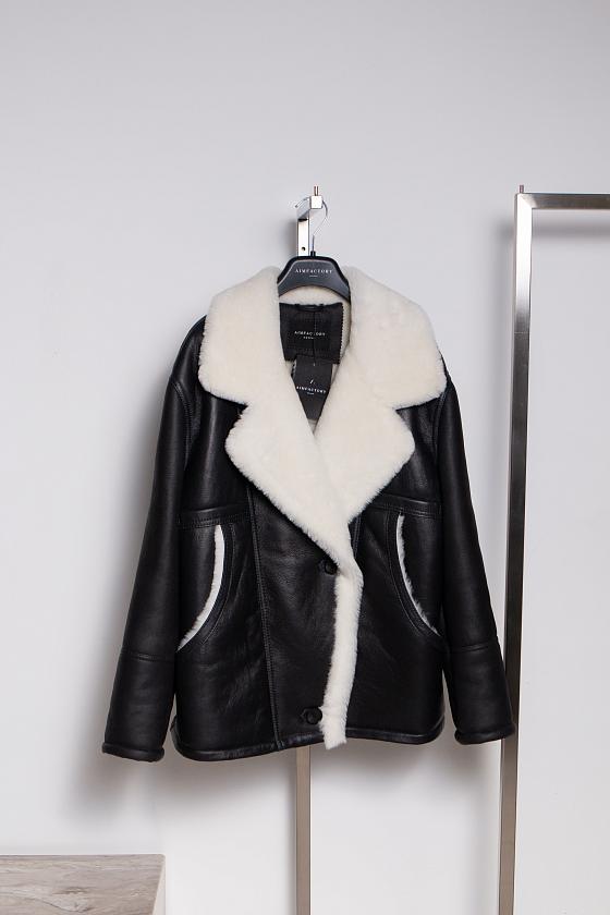 Дубленка Boho Чёрный с белым