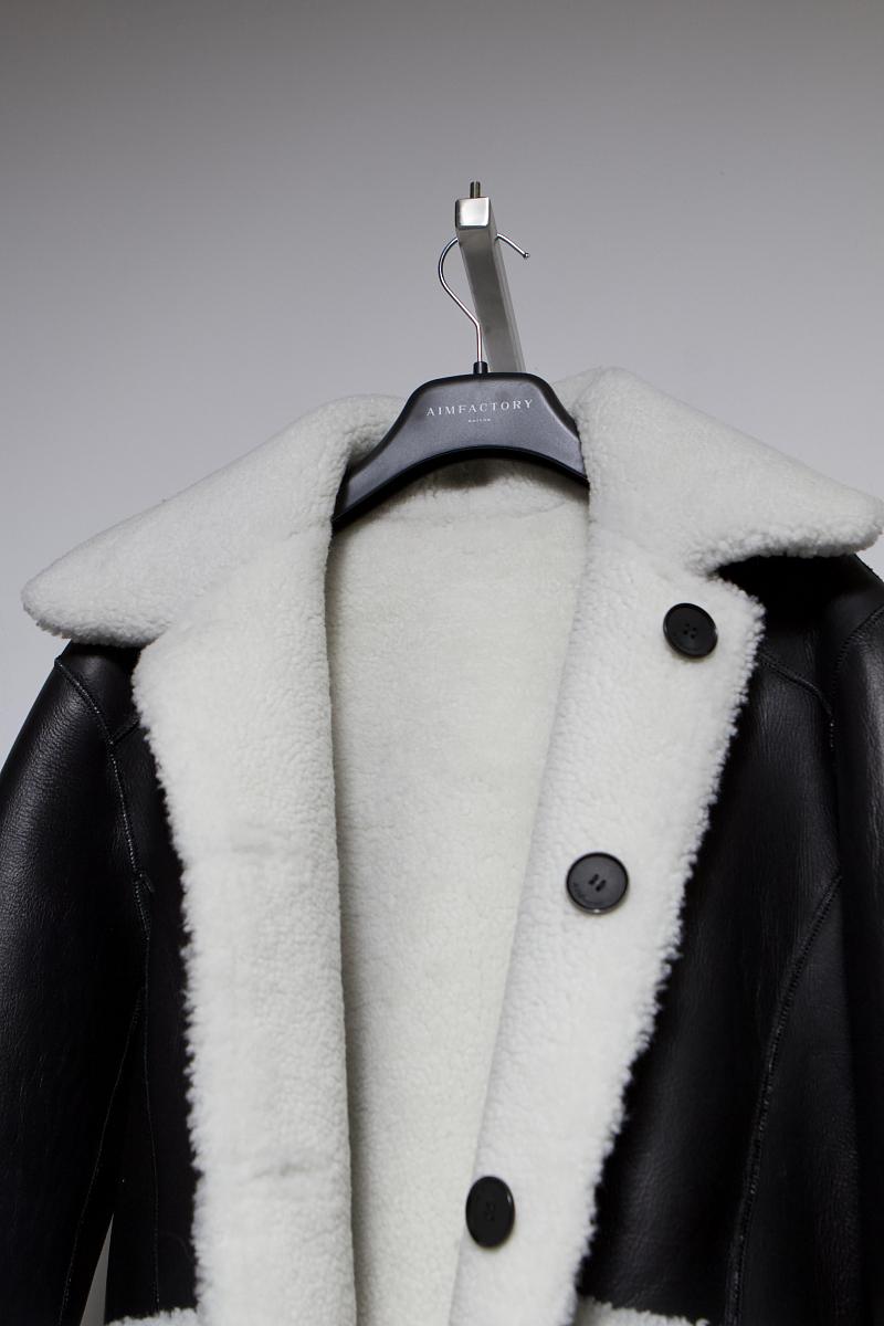 Шуба двусторонняя Oversize Черный с белым - 5