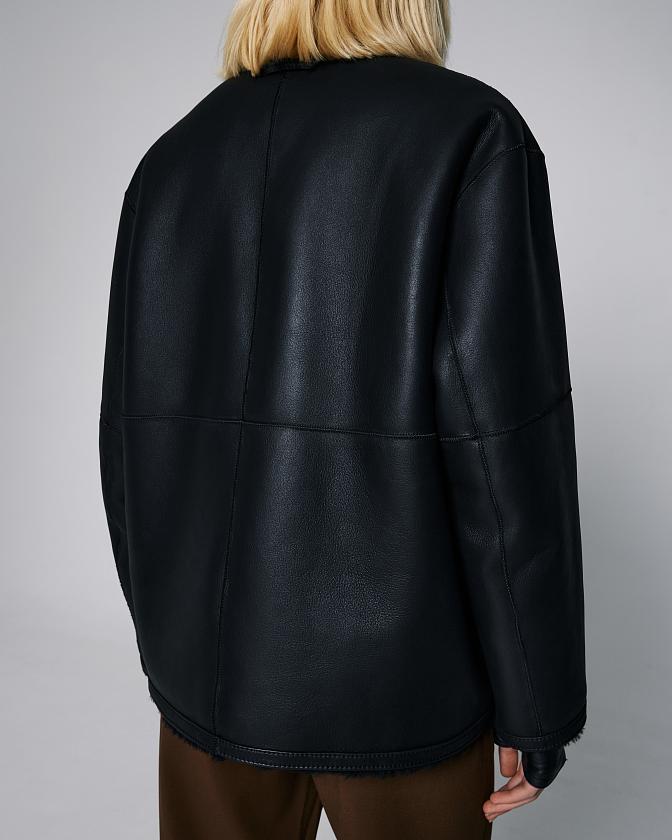 Шуба двусторонняя Oversize Чёрный