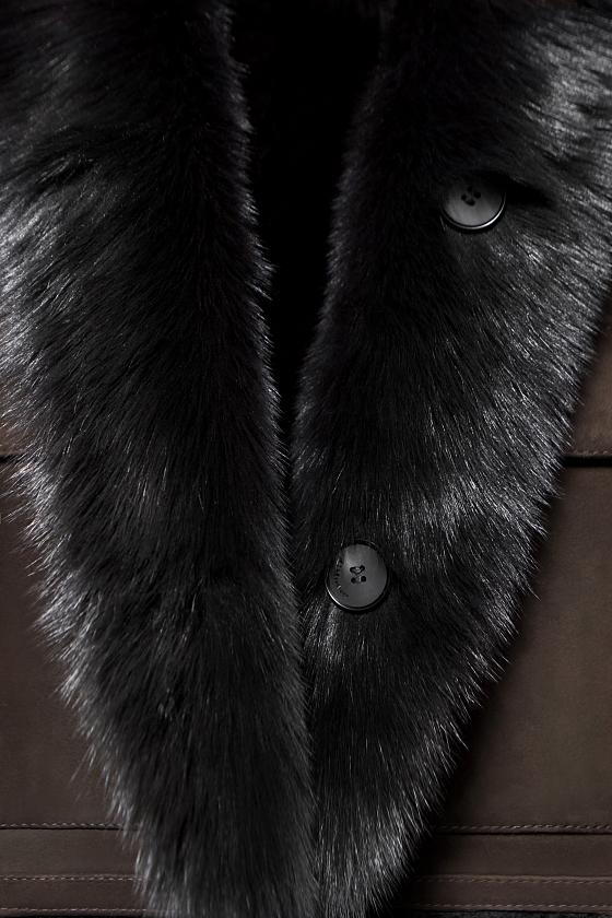 Шуба двусторонняя Oversize Горький шоколад