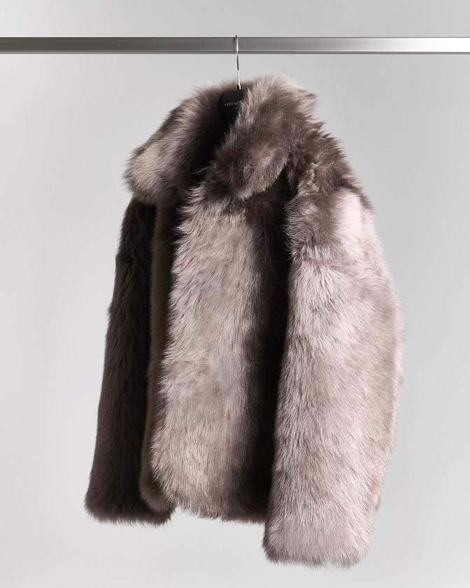 Шуба двусторонняя Oversize Тауп