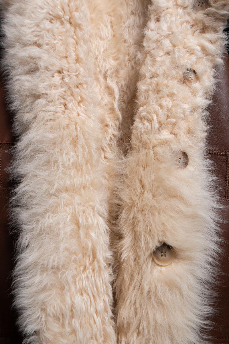 Шуба удлиненная двусторонняя Oversize Карамель - 8