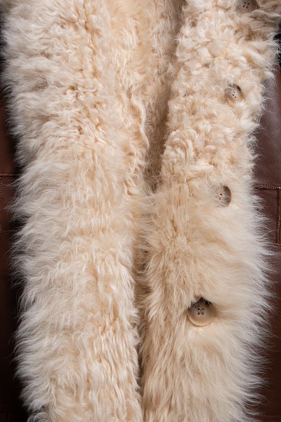 Шуба удлиненная двусторонняя Oversize Карамель