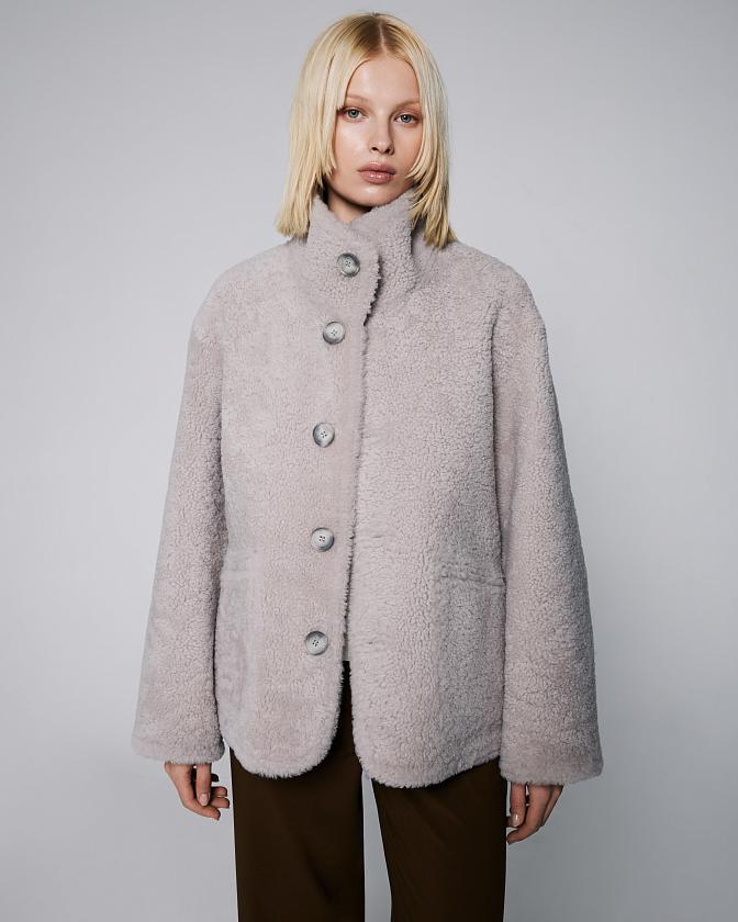 Шуба двусторонняя Oversize Опал