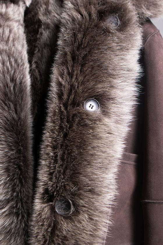 Шуба двусторонняя Oversize Молочный шоколад