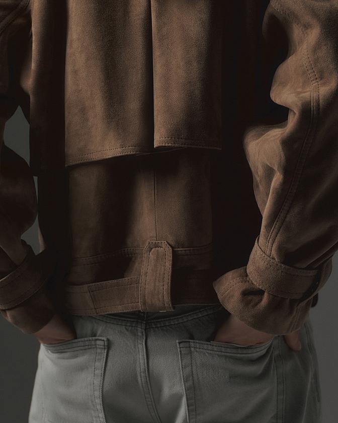 Косуха Oversize замша Бежевый графит