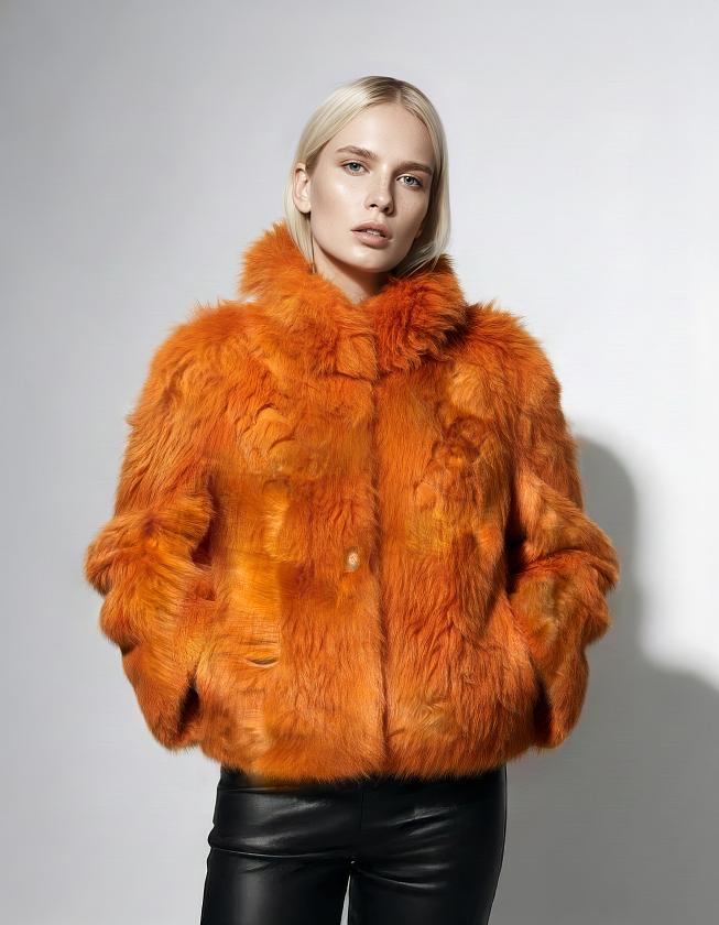 Шуба односторонняя Oversize Papaya