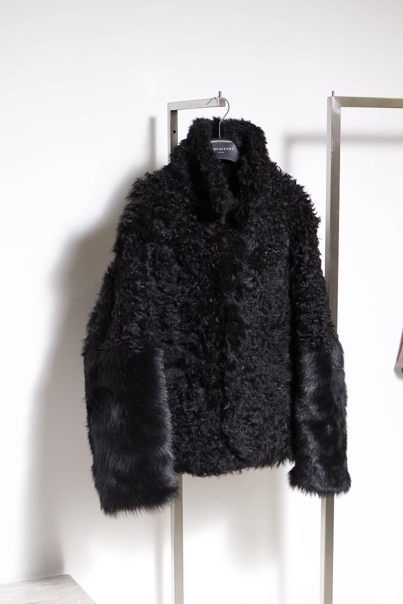 Шуба двусторонняя Oversize Черный - 6